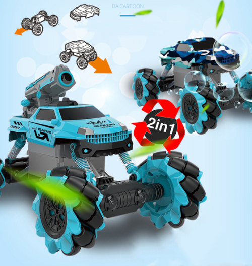 2-in-1 Remote Control Drift Car with Bubble Shooter